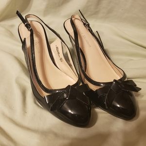 Black Kitten Heel with Bows